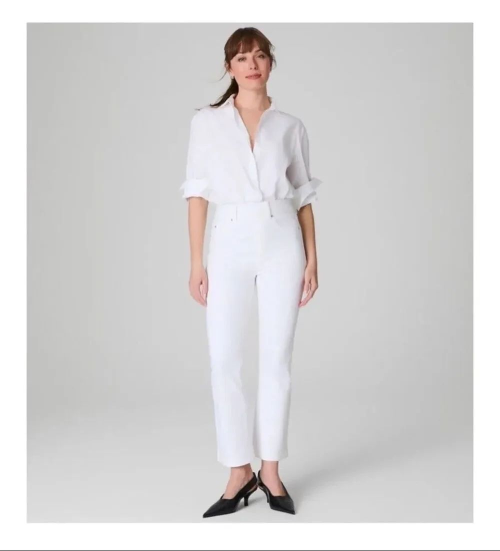 Spanx EveryWear Kick Flare High Rise Pull-On Jeans XL White